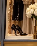 Black heels in the window